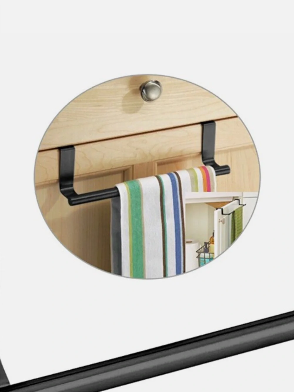 Cabinet Matte Black Towel Bar.
